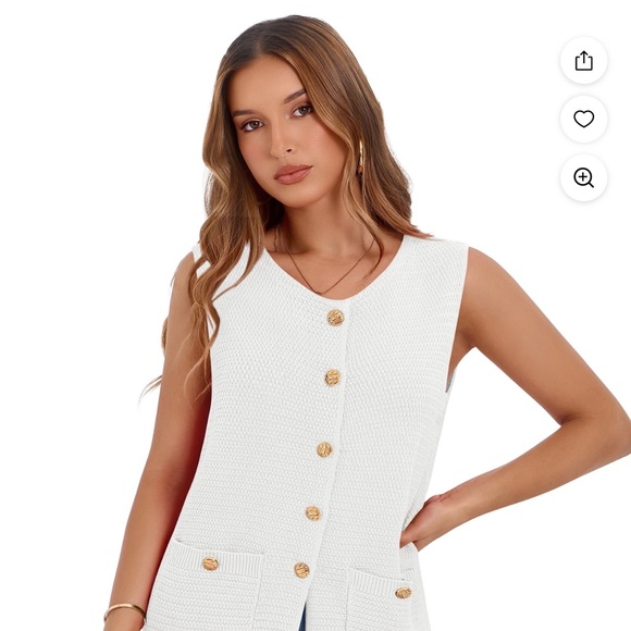 PRETTYGARDEN Button-Up Sweater Vest Top | XXL - Picture 6 of 7